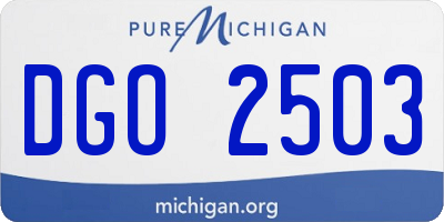 MI license plate DGO2503