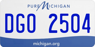 MI license plate DGO2504