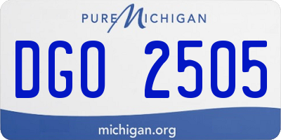 MI license plate DGO2505