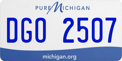 MI license plate DGO2507