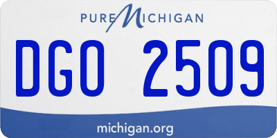 MI license plate DGO2509