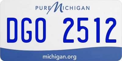 MI license plate DGO2512