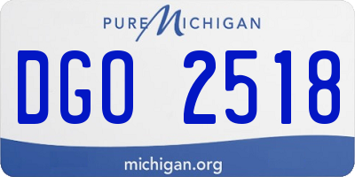 MI license plate DGO2518