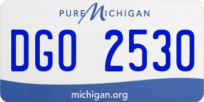 MI license plate DGO2530