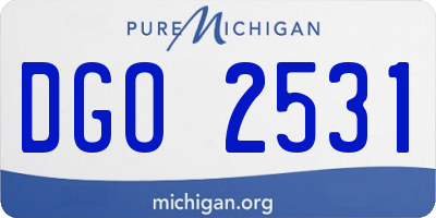 MI license plate DGO2531
