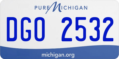MI license plate DGO2532