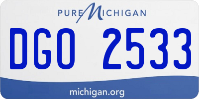 MI license plate DGO2533