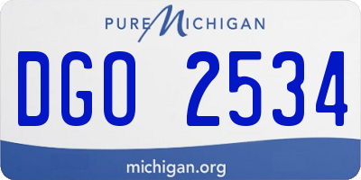 MI license plate DGO2534