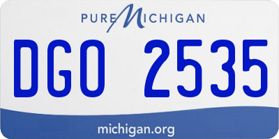 MI license plate DGO2535