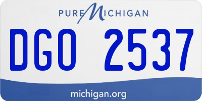 MI license plate DGO2537