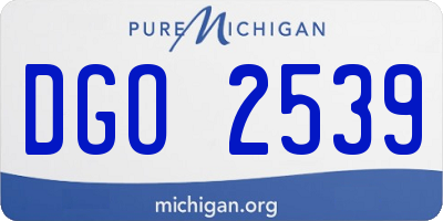 MI license plate DGO2539