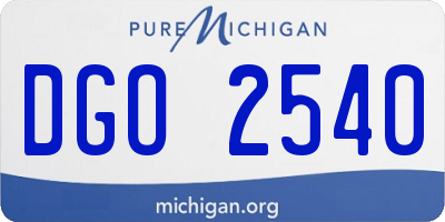 MI license plate DGO2540
