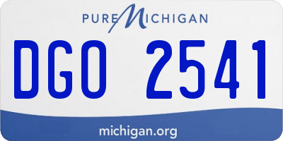 MI license plate DGO2541