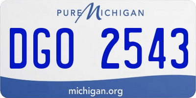 MI license plate DGO2543