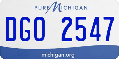 MI license plate DGO2547