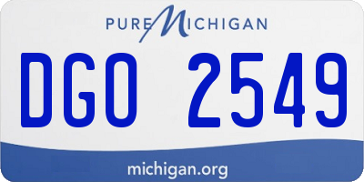 MI license plate DGO2549