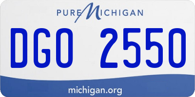 MI license plate DGO2550