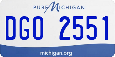 MI license plate DGO2551