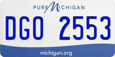 MI license plate DGO2553