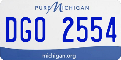 MI license plate DGO2554