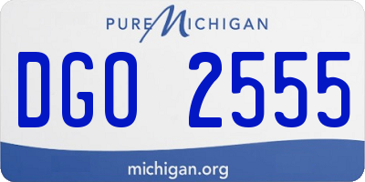MI license plate DGO2555