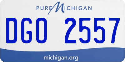 MI license plate DGO2557