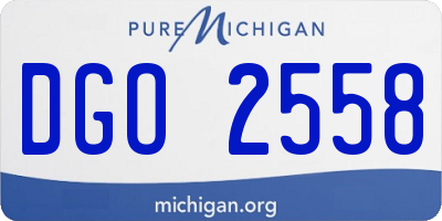 MI license plate DGO2558