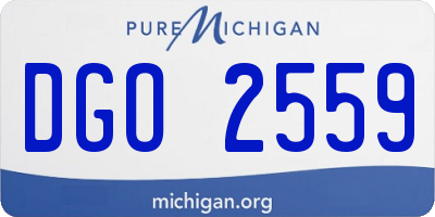 MI license plate DGO2559