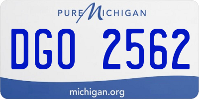 MI license plate DGO2562