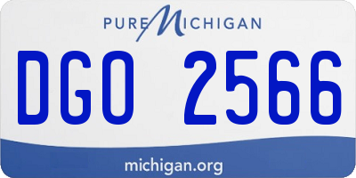 MI license plate DGO2566