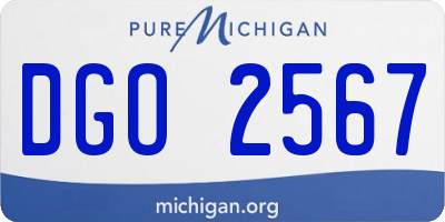 MI license plate DGO2567
