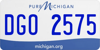 MI license plate DGO2575