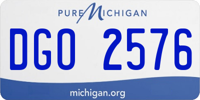 MI license plate DGO2576