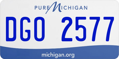 MI license plate DGO2577