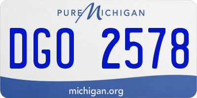 MI license plate DGO2578