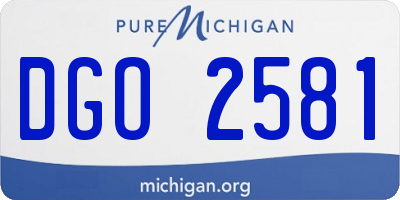 MI license plate DGO2581