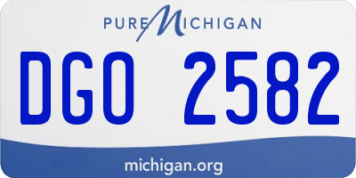 MI license plate DGO2582