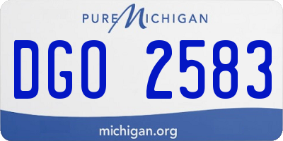 MI license plate DGO2583