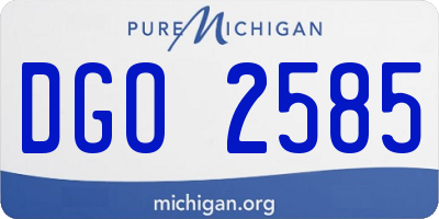 MI license plate DGO2585