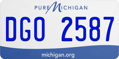 MI license plate DGO2587