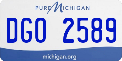 MI license plate DGO2589