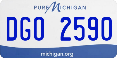 MI license plate DGO2590
