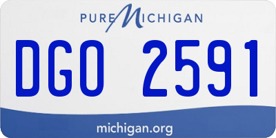 MI license plate DGO2591