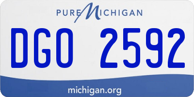 MI license plate DGO2592