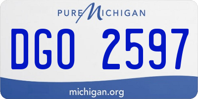 MI license plate DGO2597