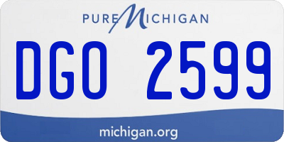 MI license plate DGO2599