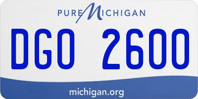 MI license plate DGO2600