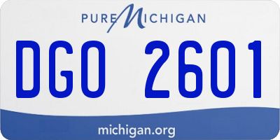 MI license plate DGO2601