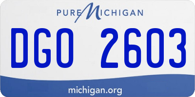 MI license plate DGO2603
