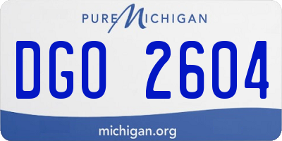 MI license plate DGO2604